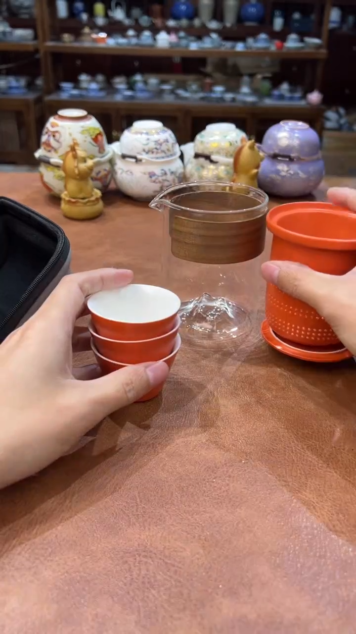 真的很便宜会开片的旅行茶具