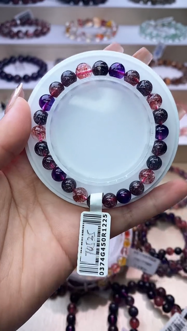 【闪购商品】水晶手链未镶嵌黑加仑超七7m+