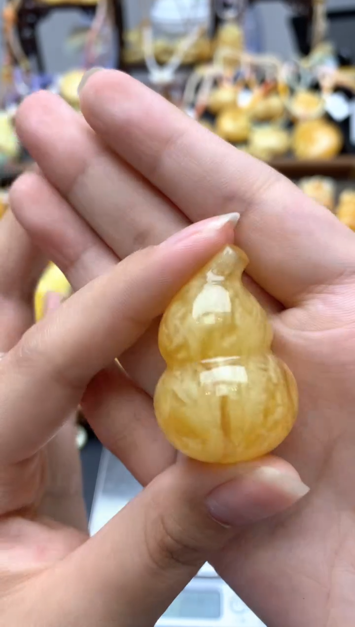 未镶嵌琥珀珠宝奇石084琥珀蜜蜡花粉有纹小坑介意勿拍