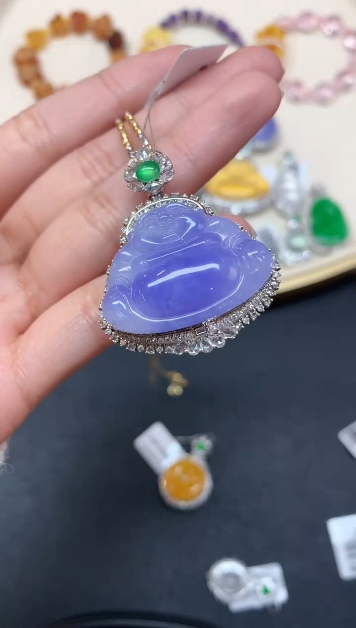 【闪购商品】翡翠吊坠(不含链)18K金镶嵌A237|58000