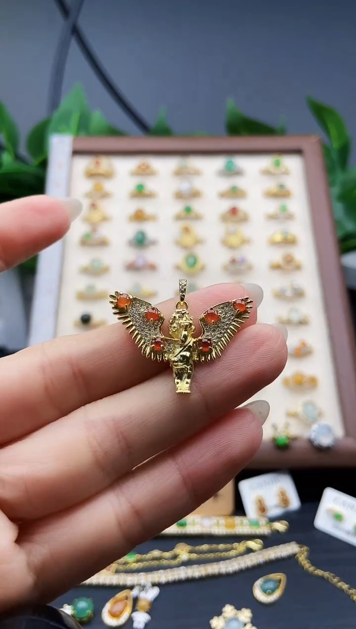 颈饰银S925镶嵌翡翠12