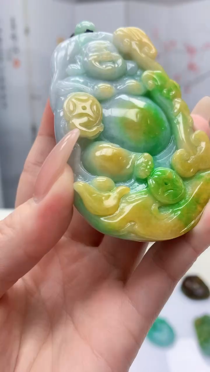 【闪购商品】定制翡翠未镶嵌4969jj-毛货挂件27