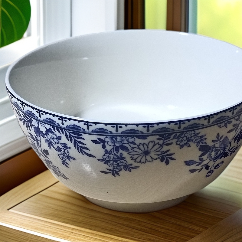 外贸青花5.5寸面碗口径14.5cm微瑕完美慎拍家用