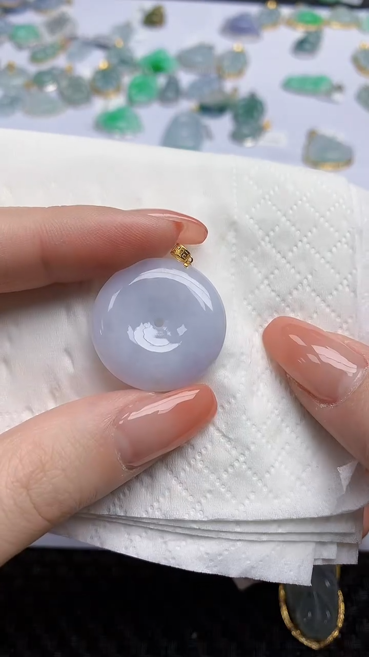 【闪购商品】翡翠颈饰18K金镶嵌天然翡翠A货