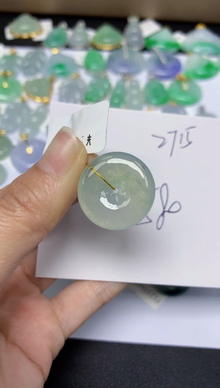 【闪购商品】翡翠颈饰18K金镶嵌 天然翡翠A货