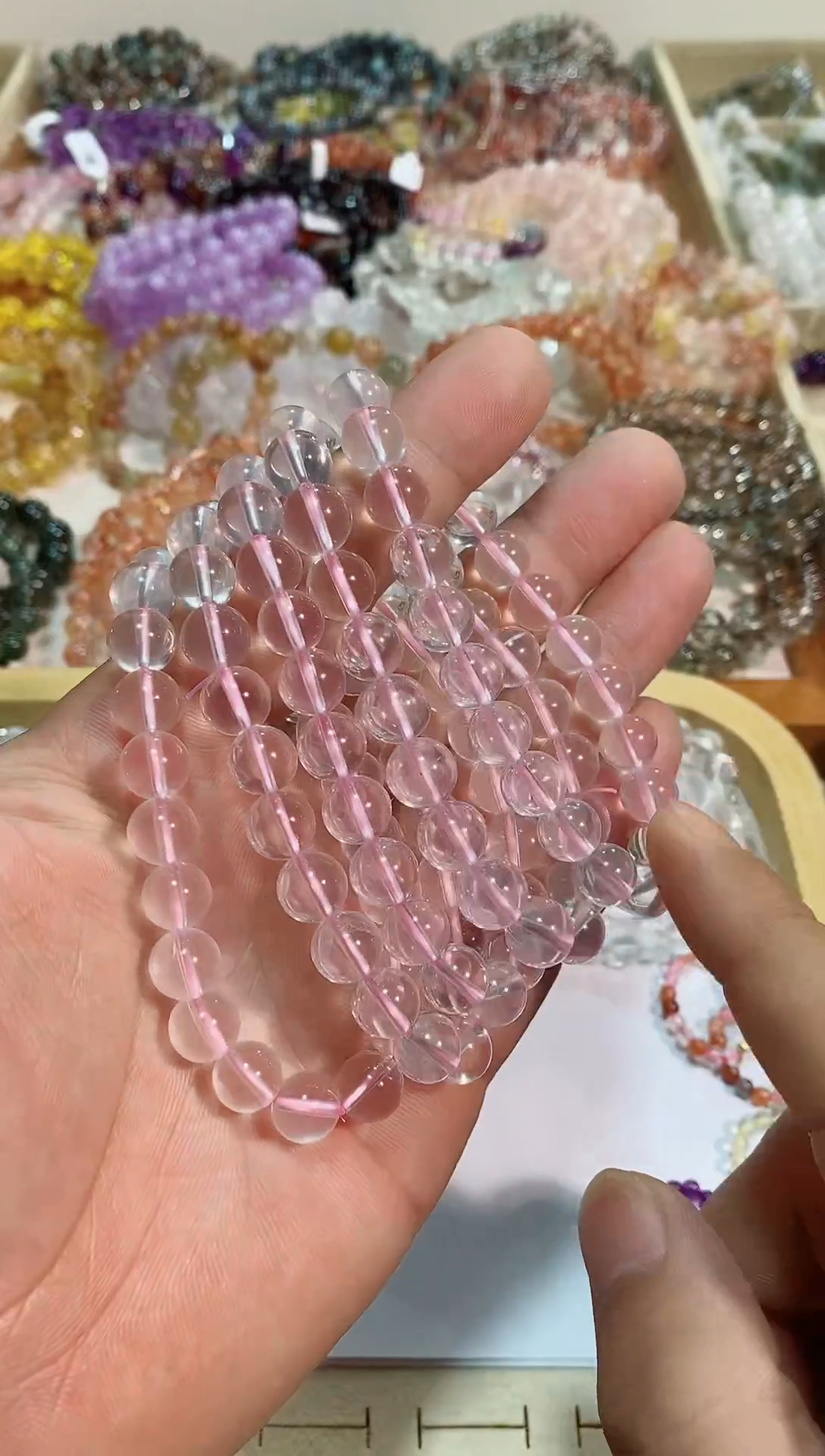 【闪购商品】水晶手链未镶嵌莫桑比克粉水晶9m+（多样性发其一）