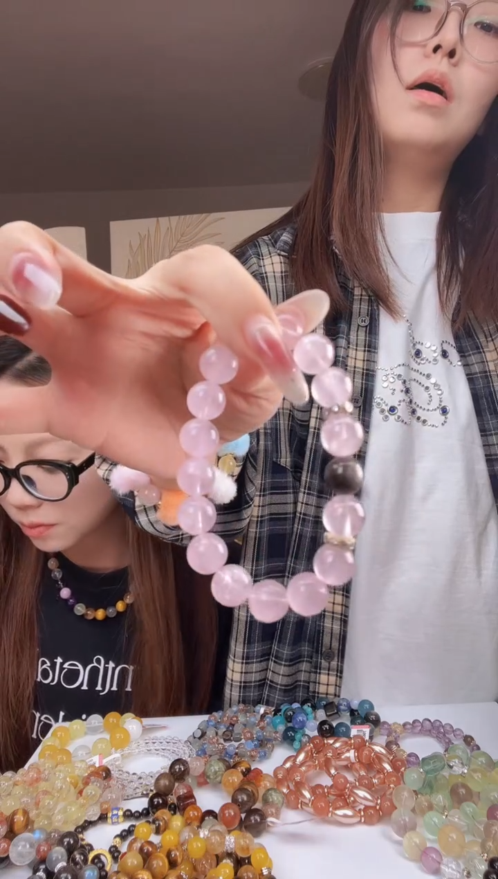 合金手链玛瑙/玉髓自由粉水晶