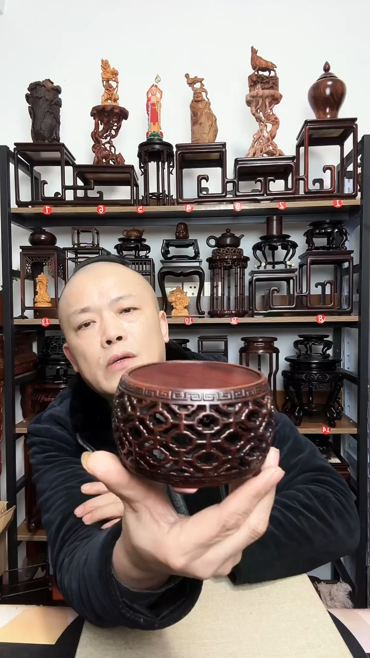 紫砂底座木内径9.5高6.6