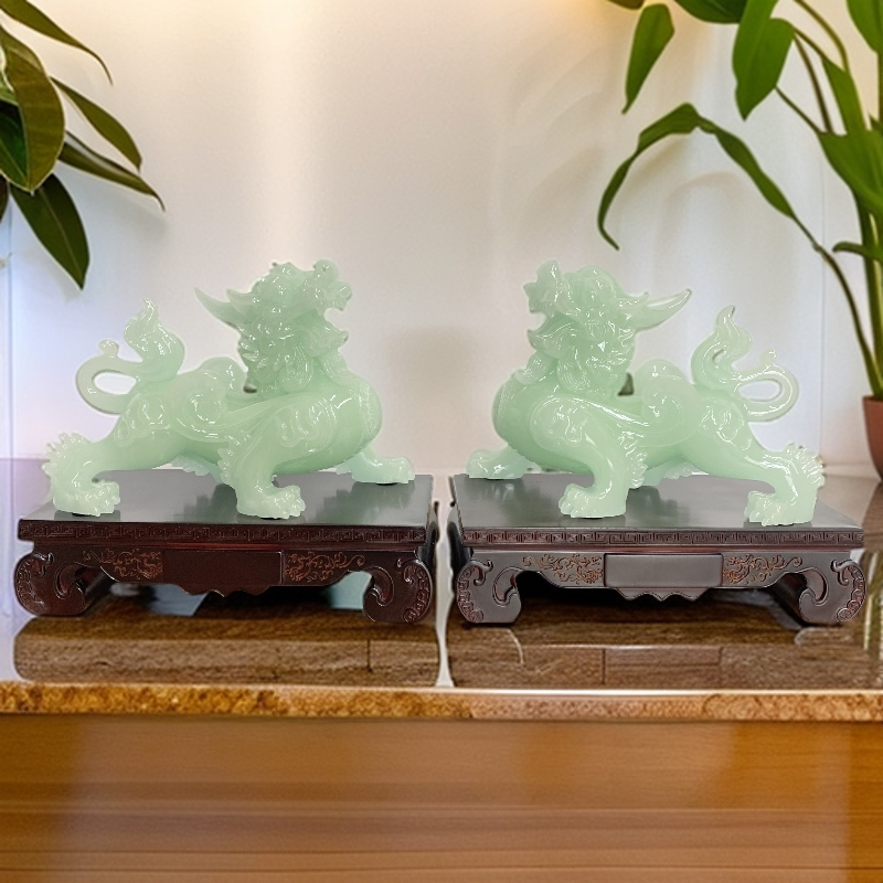 旺旺兰冰玉【招财貔貅]高档客厅书房玄关酒柜招财装饰开业乔迁礼品