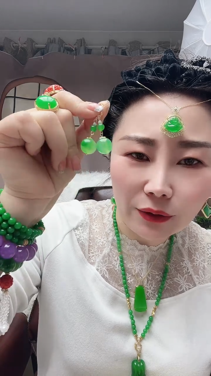 【闪购商品】翡翠耳饰14K金镶嵌X18号