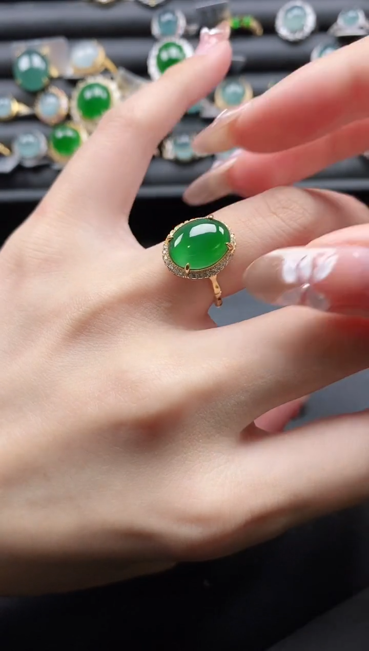 【闪购商品】翡翠戒指银S925镶嵌1111