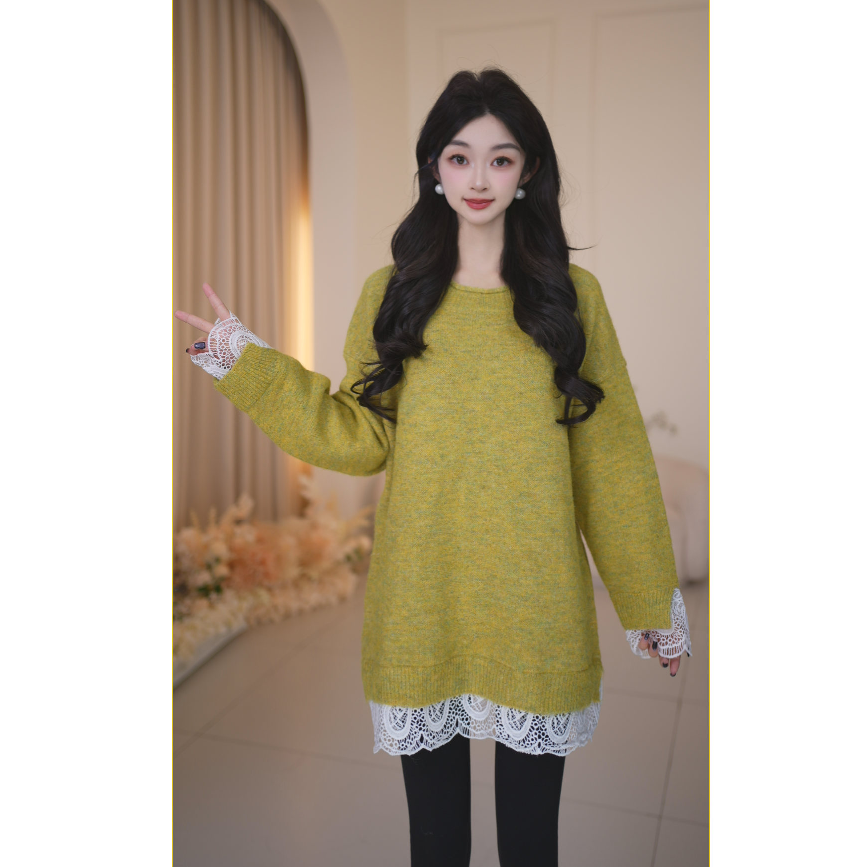 Basic House/百家好气质时尚百搭针织慵懒风毛衣B1385B5D7K2