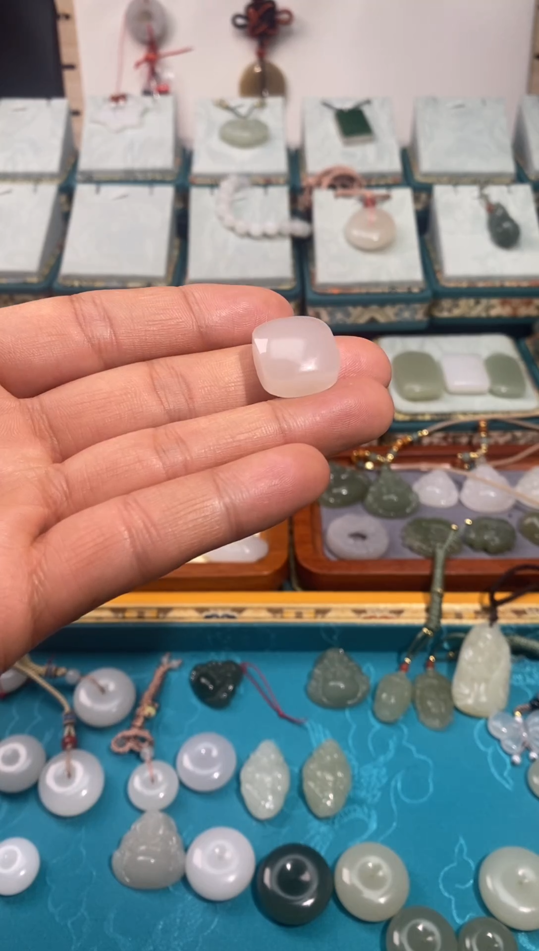 【闪购商品】和田玉颈饰未镶嵌藕粉方糖，18*18*12