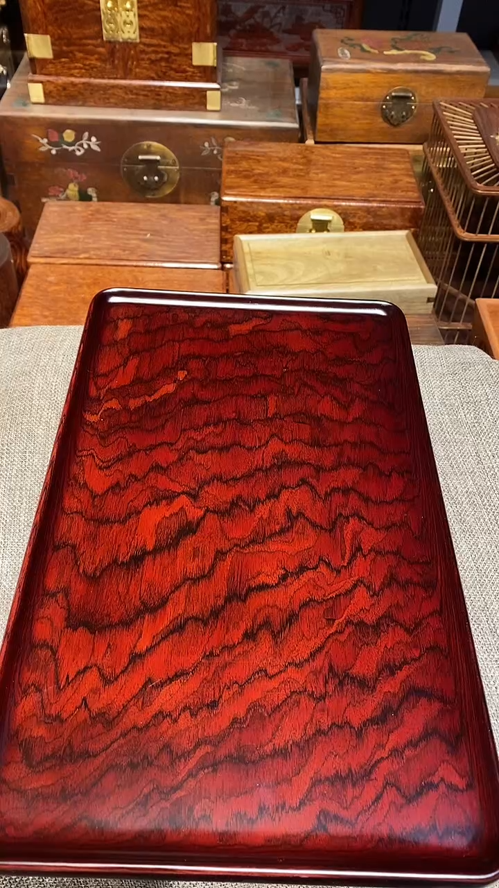 【闪购商品】红酸枝木类木艺茶盘一个