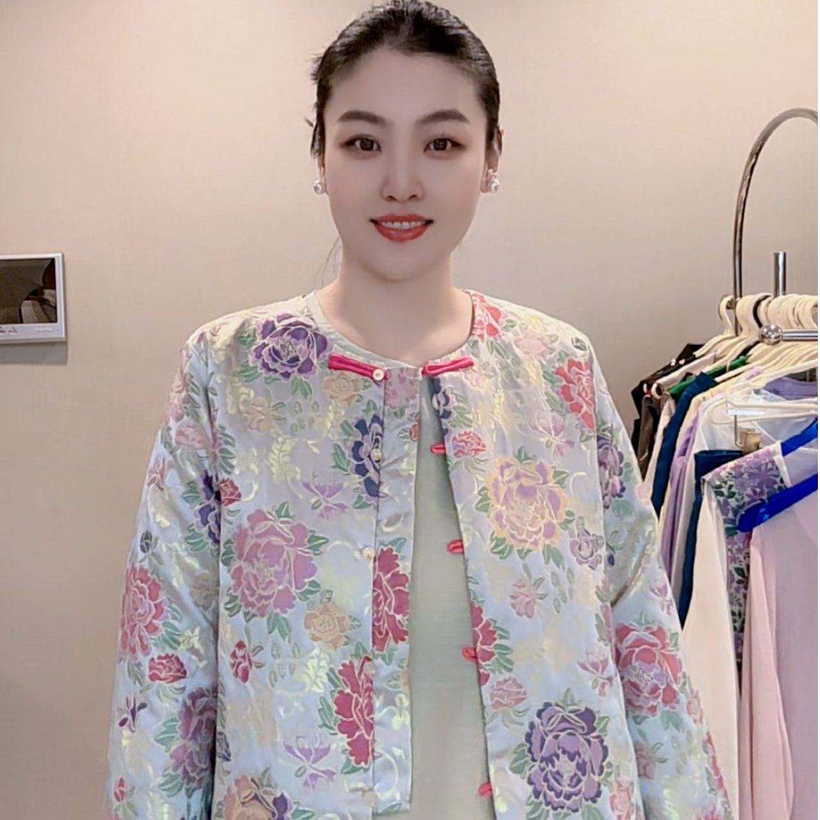 FF 3090｛倾城牡丹｝新中式重工高端云锦织锦工艺宽松百搭国风外套