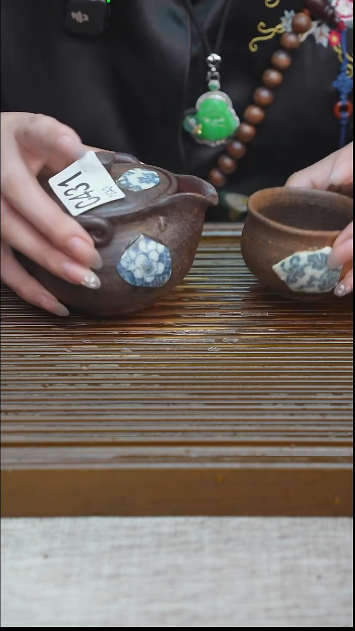 纯手工粗陶茶具每一只不一样