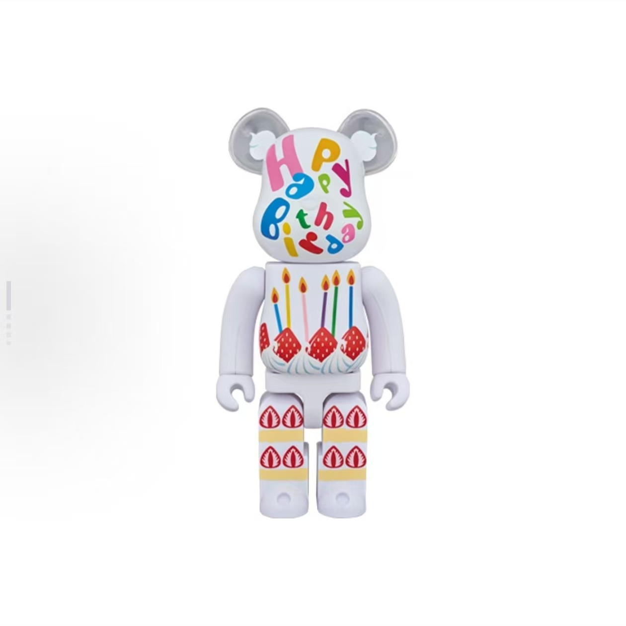 【山】bearbrick 积木熊 生日快乐 白色 400% 潮流玩具