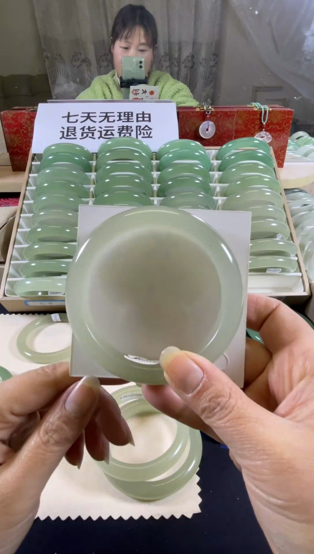 未镶嵌手镯东陵石59.7圈