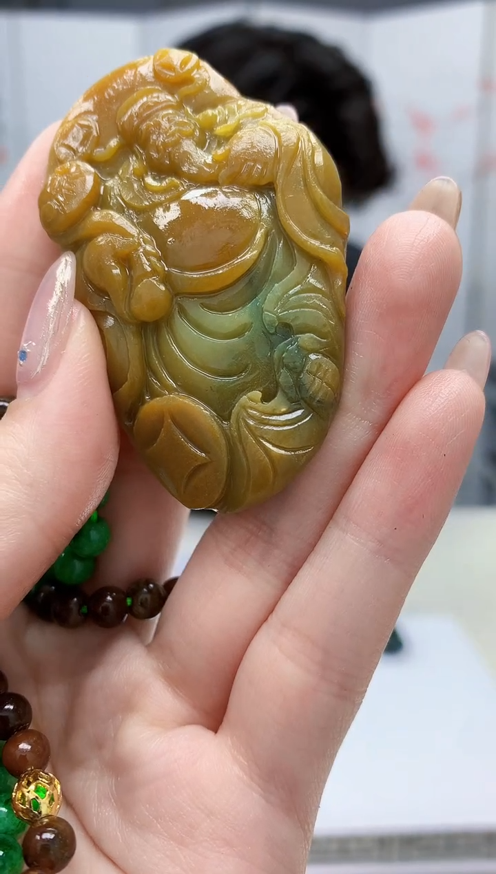 【闪购商品】定制翡翠未镶嵌5145jw-毛货挂件赠珠链74