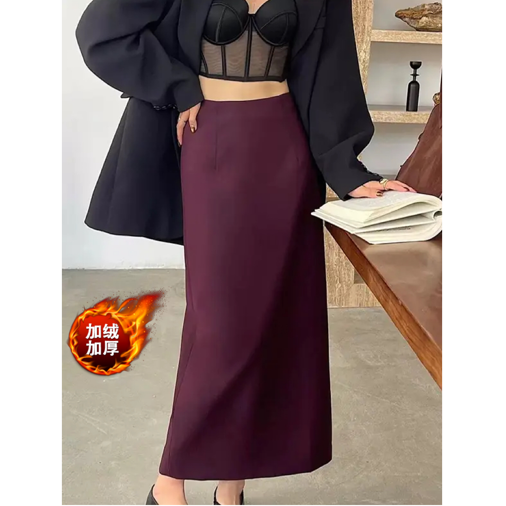 HH【西装3个长】气质高腰显瘦复古开叉百搭A字西装西装裙半身裙9