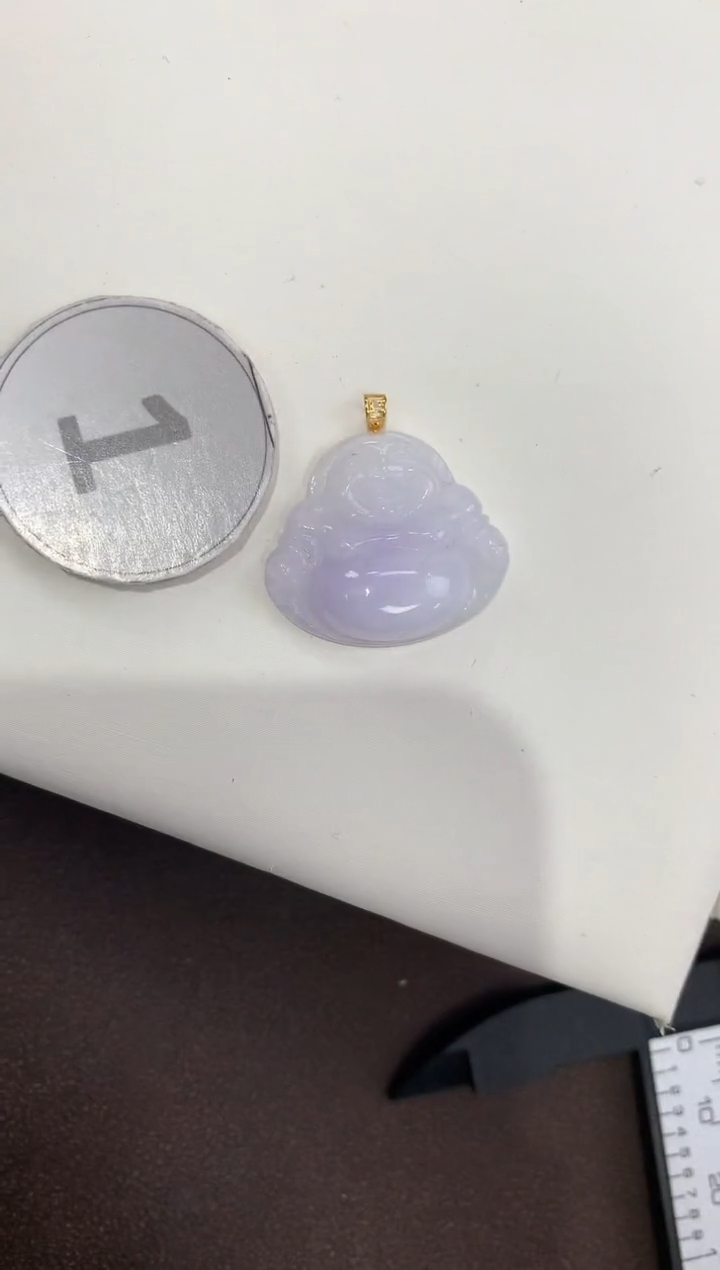 颈饰18K金镶嵌翡翠天然缅甸a货翡翠