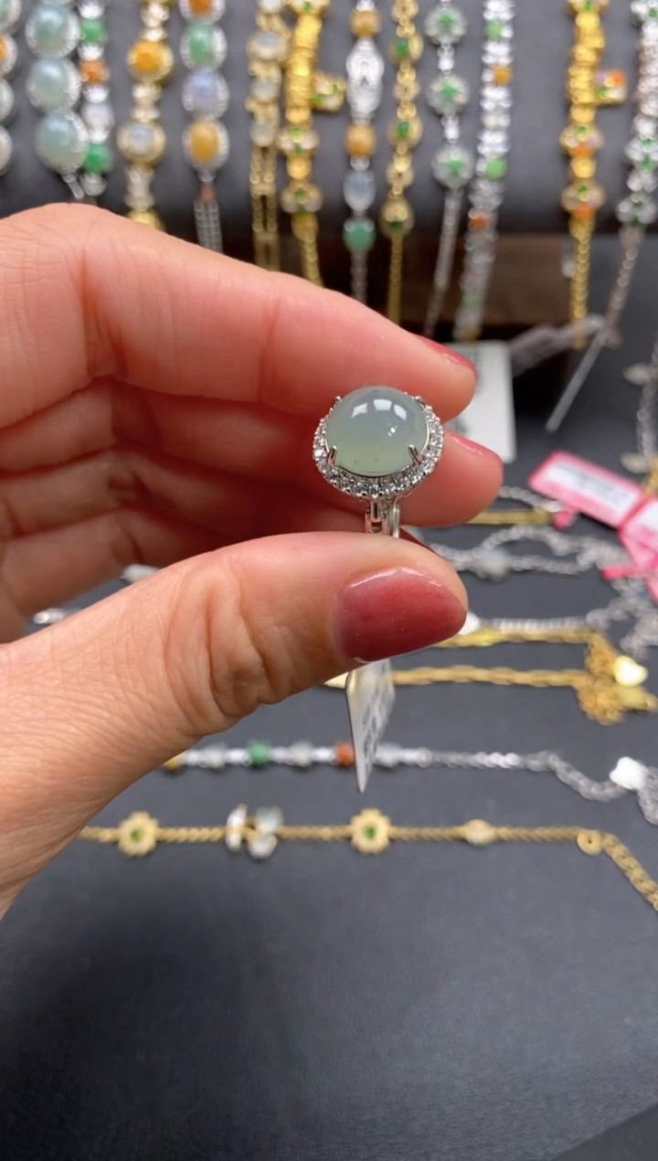 【闪购商品】翡翠戒指银S925镶嵌111111111     3