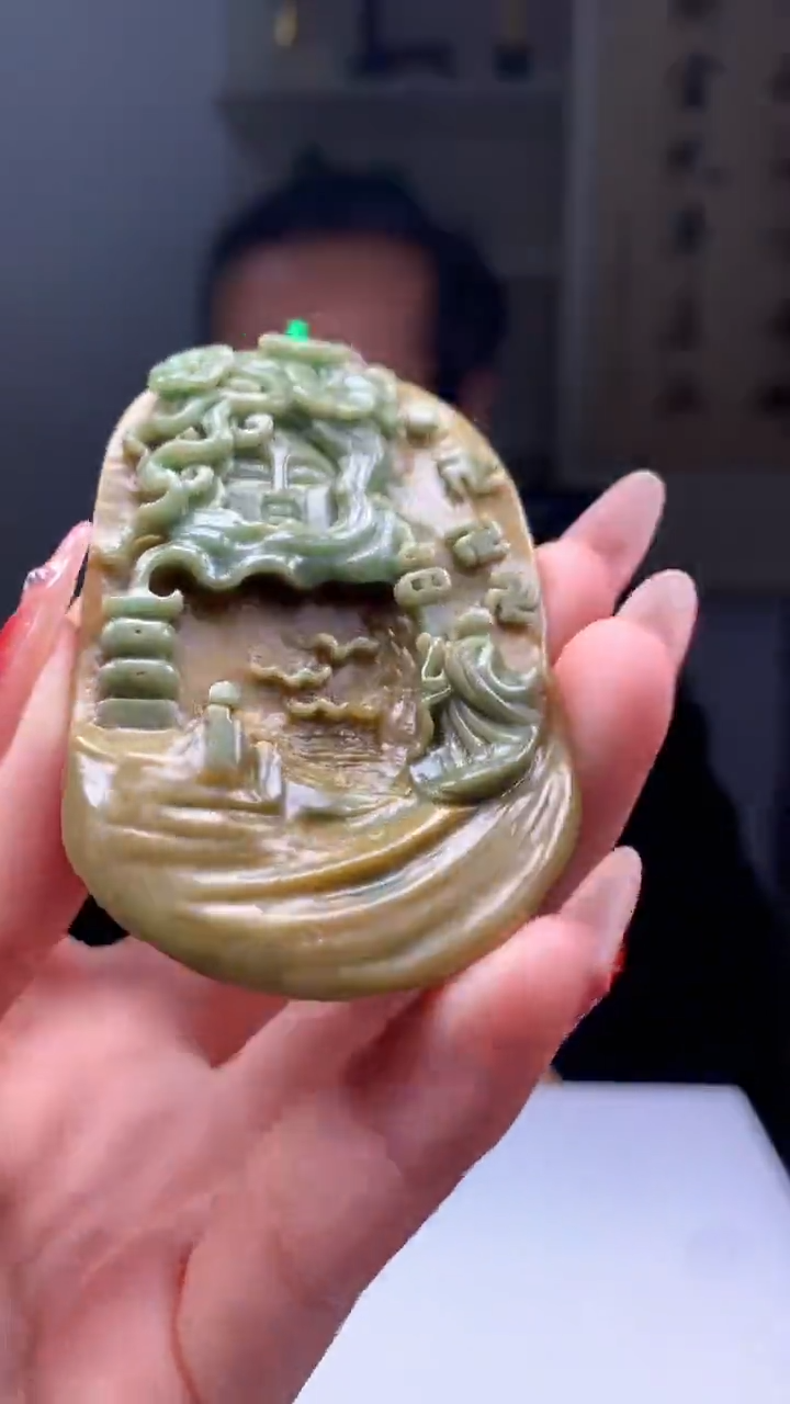 【闪购商品】定制翡翠未镶嵌1049ry-毛货挂件32