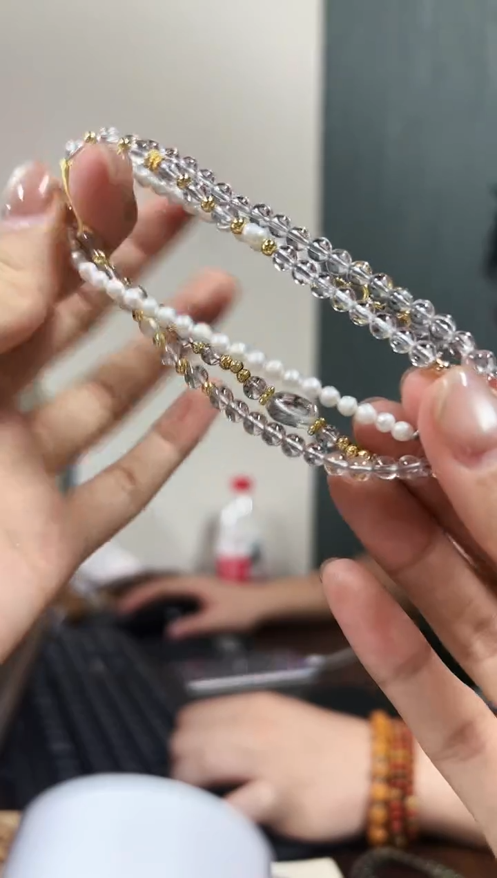 未镶嵌手链水晶水晶锁骨链搭小鱼