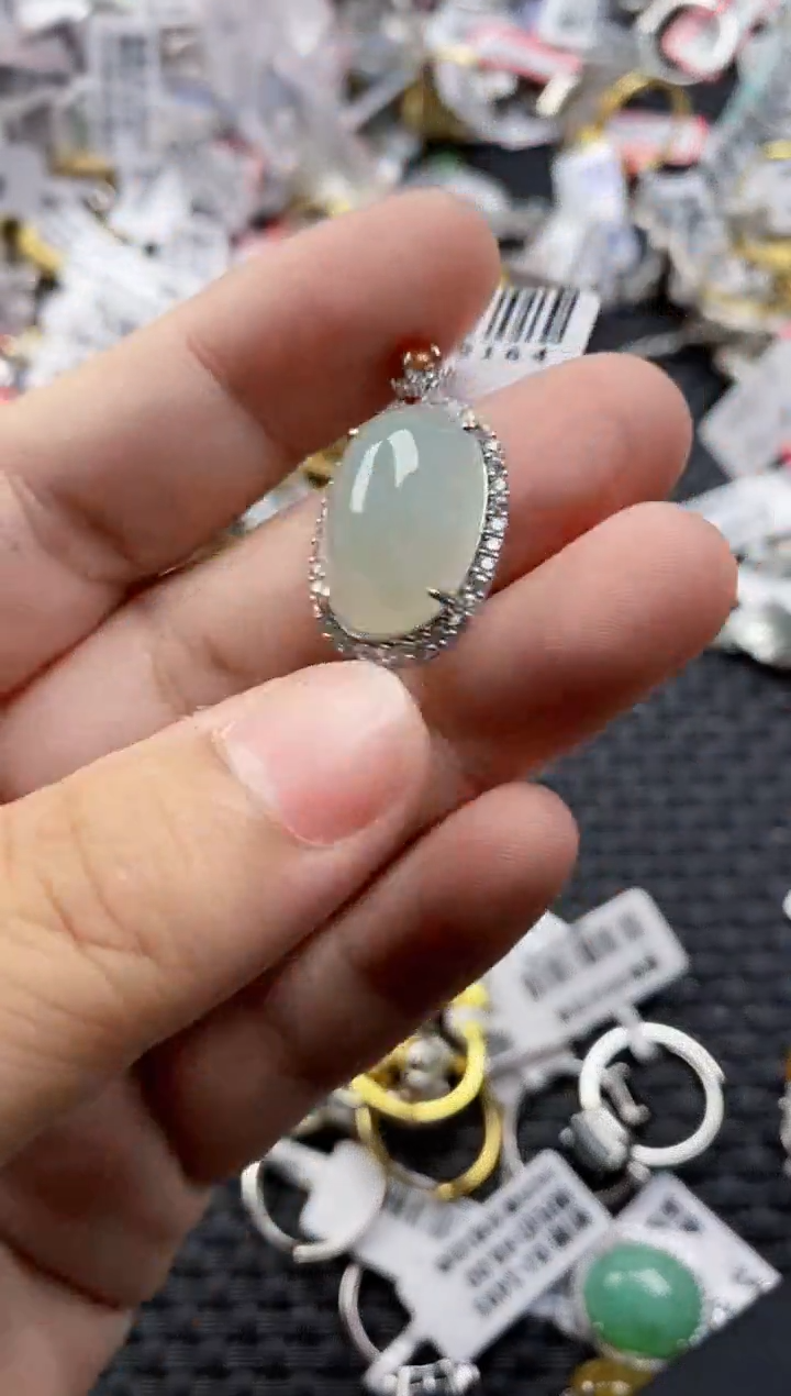 翡翠戒指银S925镶嵌888      5