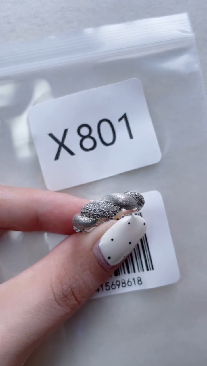 银S925镶嵌淡水珍珠戒指X801