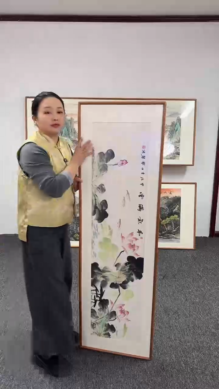 【闪购商品】国画荷花155*45绘画作品