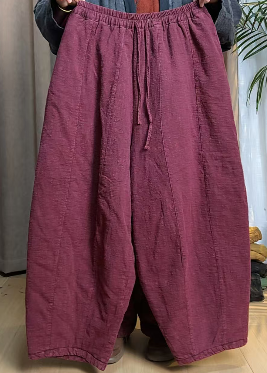 【赢麻原创】103-106长 冬款加厚  亚麻炒色  12片蜜瓜大棉裤