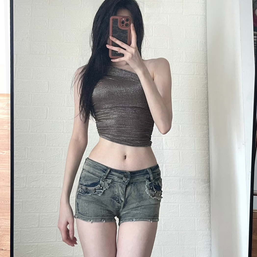 直播间专属工厂尾货默认微瑕夏季辣妹显瘦短款高腰女装