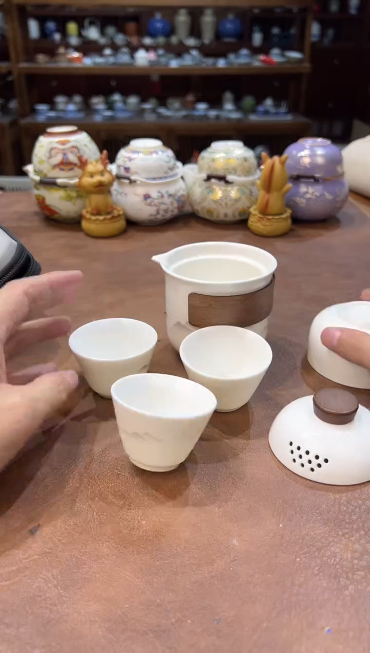 真的很便宜超好看会开片的旅行茶具