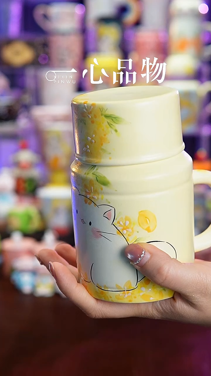 杯子瓷A93景德镇手工手绘杯子摆件