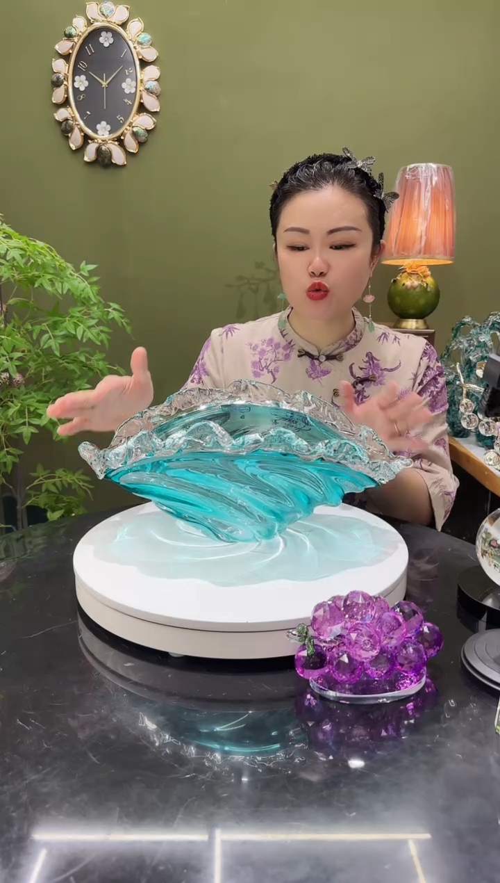 琉璃海蓝之心 蓝色果盘