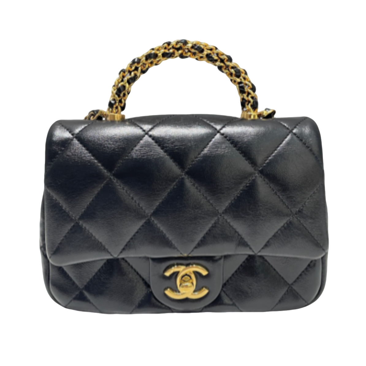 99新 Chanel/香奈儿 24b手柄方胖子手提包单肩包芯片款