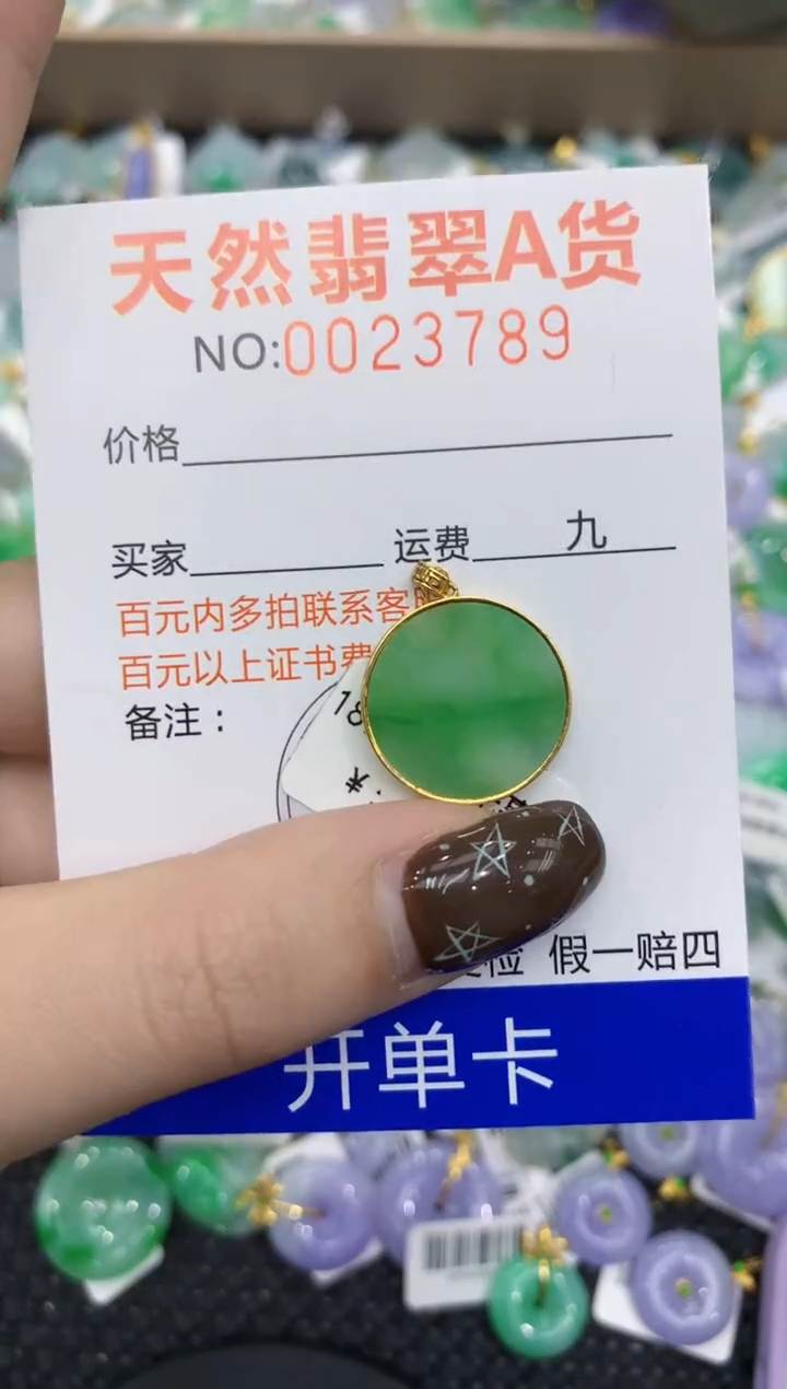 【闪购商品】翡翠颈饰18K金镶嵌1111111111