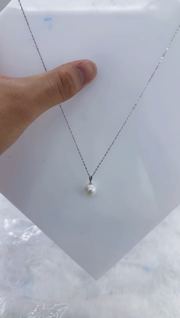 18K金镶嵌海水珍珠DA海水澳白吊坠10-11 a023