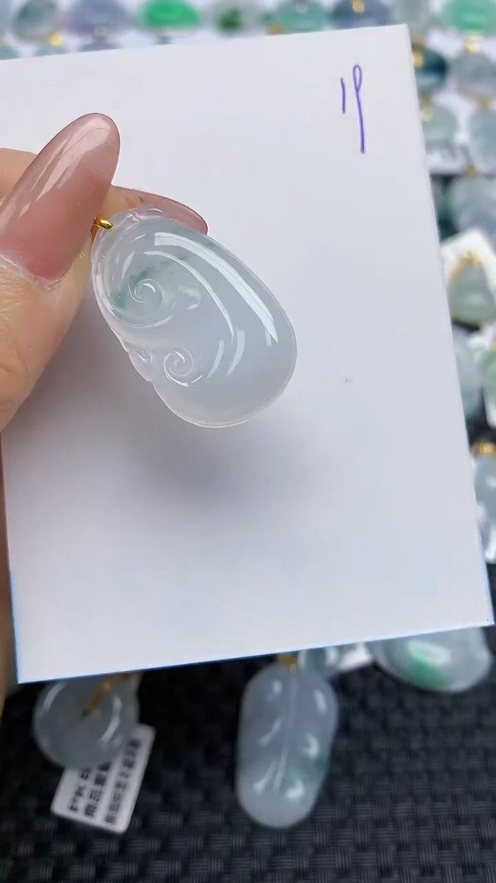 【闪购商品】翡翠颈饰18K金镶嵌天然A货翡翠 19