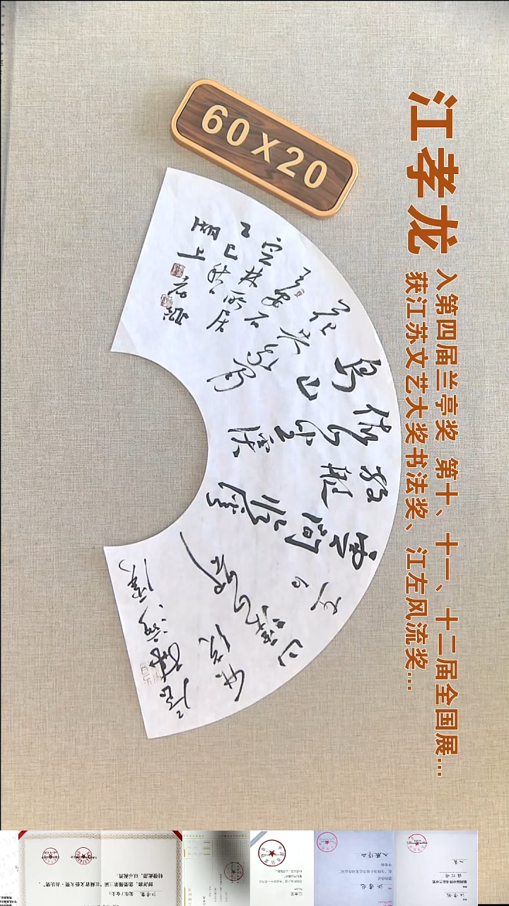书法江孝龙书法扇面福利60*20屋