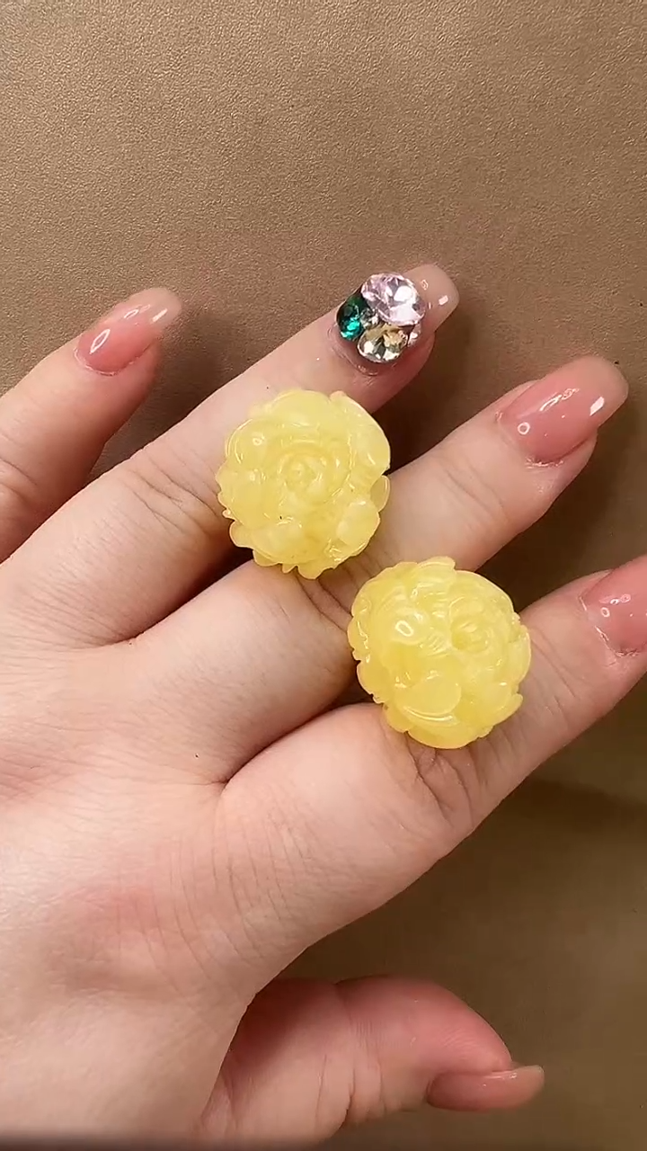 琥珀颈饰未镶嵌耳环