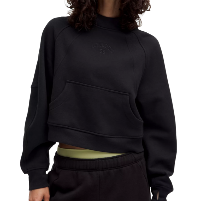 lululemon/露露乐蒙Scuba Hoodie Graphic短款圆领刺绣连帽卫衣