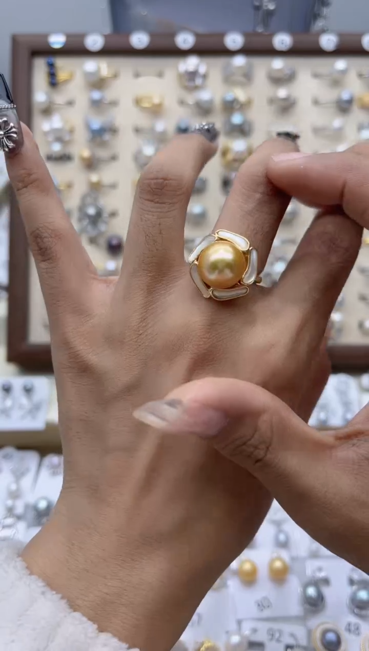 【闪购商品】淡水珍珠戒指合金3