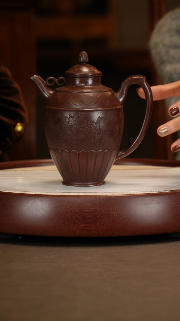 【闪购商品】紫砂茶壶【朱维平】可心紫泥 执壶 600cc