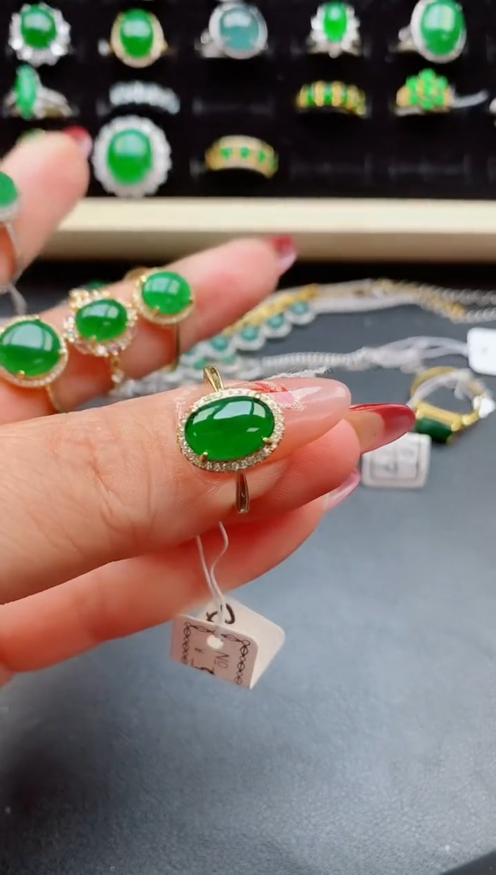 【闪购商品】翡翠戒指银S925镶嵌321321