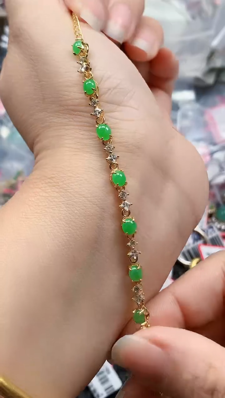 银S925镶嵌戒指翡翠天然A货缅甸翡翠