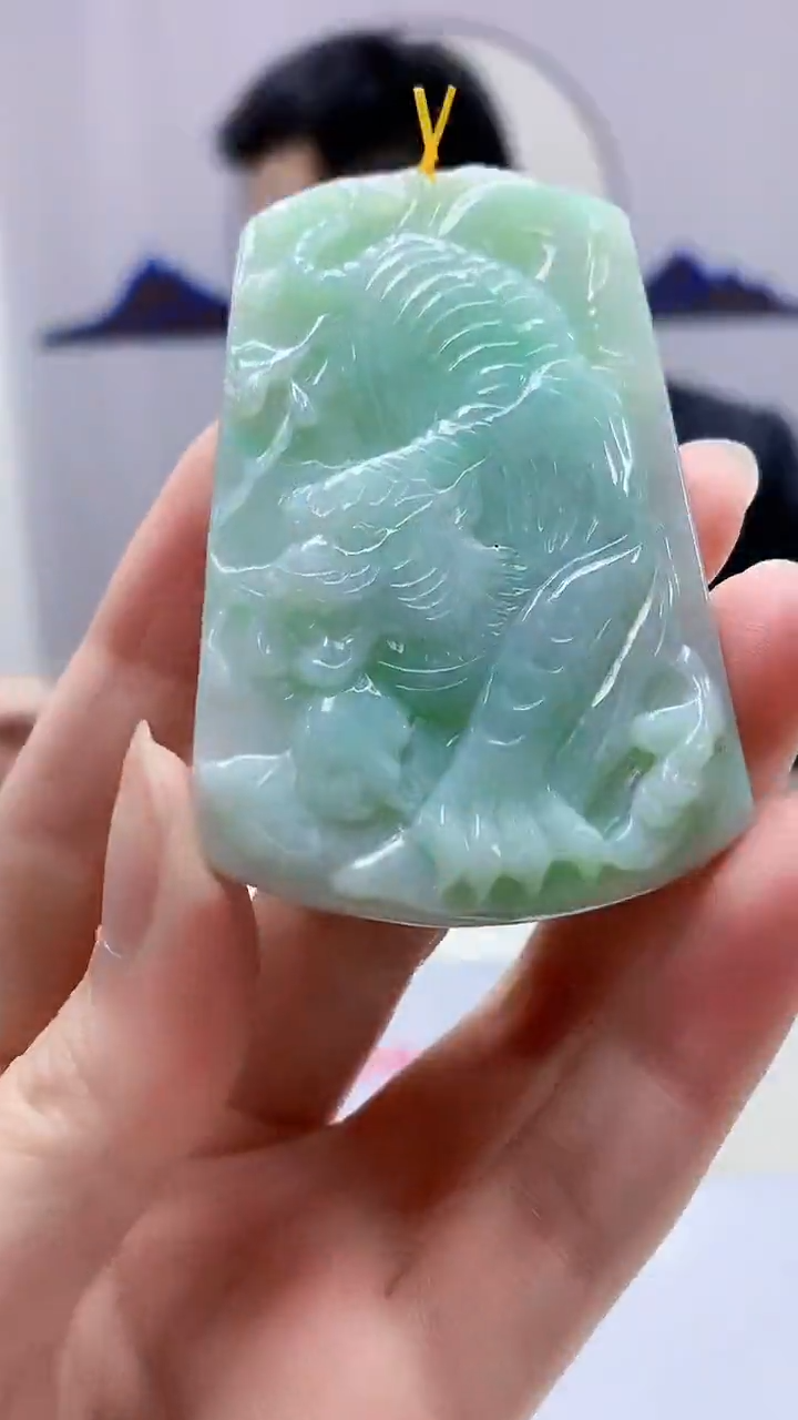 【闪购商品】定制翡翠未镶嵌5153zm-毛货挂件虎牌139