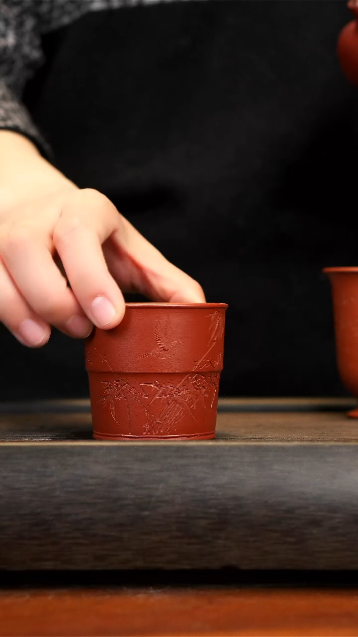 【闪购商品】紫砂茶壶大红袍刻字杯