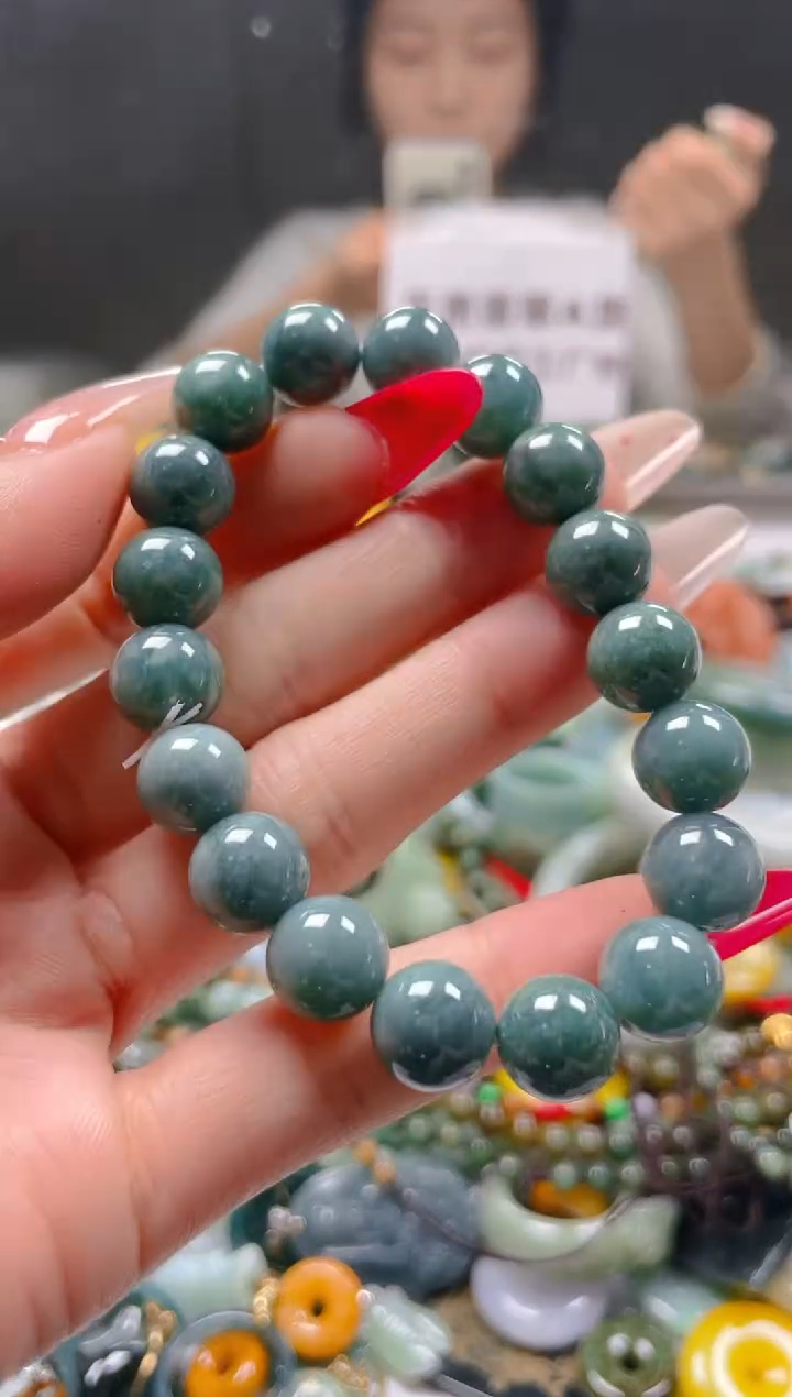 【闪购商品】翡翠颈饰未镶嵌10MM/V/翡翠A货一图一物